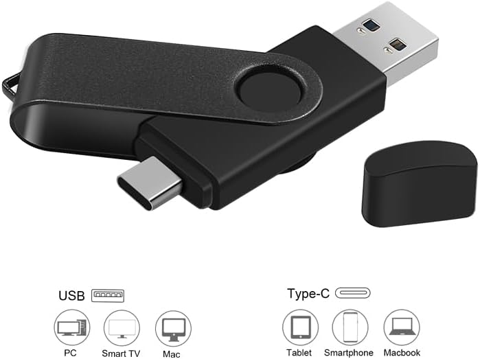 MORIC 2-Pack 128GB Dual USB Flash Drive 2.0 - USB C & USB A 2-in-1 Thumb Drive for PC, Type C Phones,External Memory Stick for Photos/Videos - Image 2